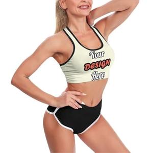 Kunden spezifische Frauen Workout Yoga Wireless Sport-BH Plus Size gewaschene Technik mit Fototext - Product Image 4