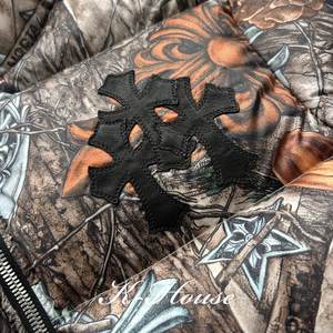 <span class=keywords><strong>Veste</strong></span> bomber en duvet exclusive Drake pour la collaboration avec Chrome Hearts, motif streetwear - Product Image 3