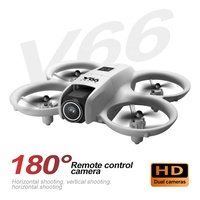 Drone pliable KK NEW V66 4K avec double caméra, lumière colorée, maintien d'altitude fixe, 10 minutes d'autonomie, facile à utiliser pour débutants, chargeur RC