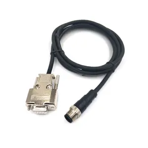 Resistente al agua Rs232 DB9 macho a m12 conector de cable macho de 8 pines