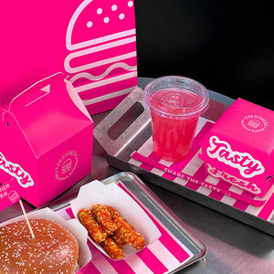 Boîte à hamburger à emporter, emballage personnalisé pour frites, boîte à poulet frit, boîte à fast-food <span class=keywords><strong>en</strong></span> papier pour <span class=keywords><strong>livraison</strong></span> - Product Image 3