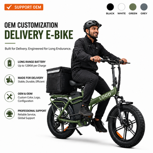 Bicicleta eléctrica de carga OEM 48V 32AH con llantas gruesas de 20 pulgadas, 7 velocidades, cuadro de acero, bicicleta eléctrica urbana para reparto. - Product Image 1