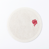 Sous-verre rond moderne en coton jetable, serviette en tissu avec logo personnalisé 11,5 cm pour table, restaurant et hôtel