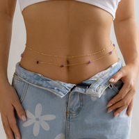 Bikini de plage sexy irrégulier pierre naturelle turquoise chaîne de taille multicouche bijoux de chaîne de corps femmes ceinture de chaîne de ventre