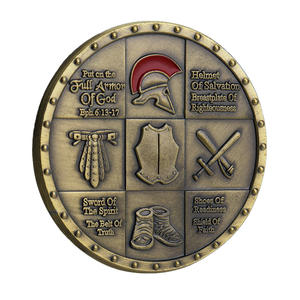 神之铠甲主题金属纪念币复古浮雕工艺宗教文化收藏摆件高细节质感 - Product Image 3