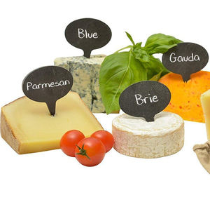 Ensemble de 6 pièces marqueurs à fromage en <span class=keywords><strong>ardoise</strong></span> noire naturelle étiquettes étiquettes écologiques <span class=keywords><strong>craie</strong></span> d'écriture en gros pour fête dîner mariage - Product Image 2