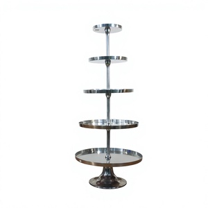 Support de gâteau Etagere de haute qualité XL support de rangement en aluminium forme ronde de luxe décoratif support et support de rangement à 5 niveaux - Product Image 1