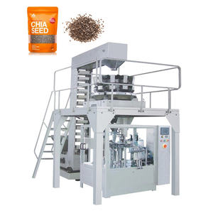 Machine d'emballage automatique rotative ATM-8200 pour sachets préformés Doypack avec fermeture éclair, sachets en plastique debout, sachets préformés pour viande séchée, remplissage et scellage - Product Image 1