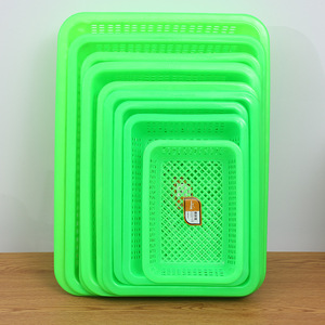 Escurridor Cuadrado de Plástico Verde, Cesta Apilable para Frutas y Verduras, Tamaño S - Product Image 1
