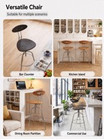 Chaise de bar pivotante en acier style mid-century, mobilier de maison, tabouret haut avec dossier, chaise de pub, chaise de café, hauteur réglable