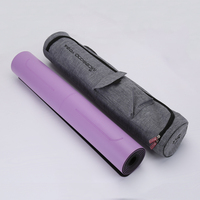 Tapis de yoga en PU pour l'entraînement, tapis en caoutchouc naturel à faible bruit, tapis de yoga en gros avec logo gravé au laser pour studio de yoga urbain