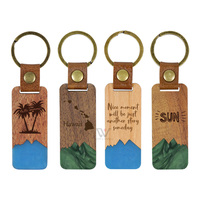 Porte-clés de plage d'été en gros : Porte-clés faits main en bois et résine époxy - Fournitures de fête style océan