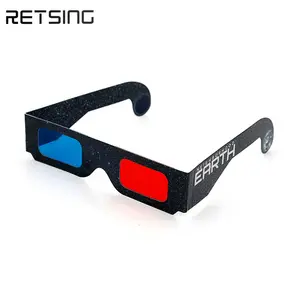 Stampa personalizzata occhiali di carta 3D Anaglyph occhiali da gioco 3D in cartone visualizza occhiali da film 3D blu rosso per il Cinema