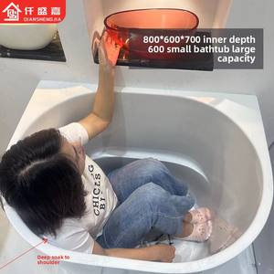 <span class=keywords><strong>Baignoire</strong></span> profonde autoportante de style japonais de <span class=keywords><strong>petite</strong></span> taille 0.7m/1.6m avec siège amovible à profondeur d'épaule pour salle de bain - Product Image 3