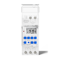 Temporizador semanal digital 16A TM919sA, precisión de 1 segundo, 28 programas, Universal 5/12/24VDC o 110/230VAC, 50/60Hz, botones azules