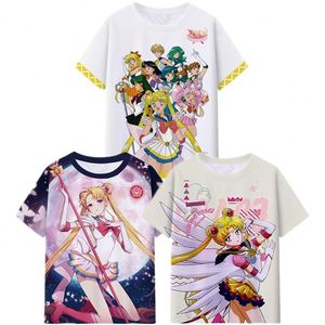 42 Designs Sailor Moon Tsukino Usagi Hino Rei Makoto Camiseta de Seda de Leche para Mujer, Camisetas de Anime para Hombre y Niños - Product Image 1