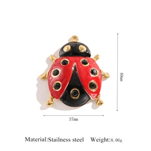 Accesorios de Acero Inoxidable con Diseño de Dibujos Animados para Collares Hechos a Mano, Dijes de Mariquita, Abalorios Versátiles y Modernos para Pulseras - Product Image 5
