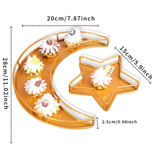 Décoration de la maison musulmane Eid al-Adha Plateau en fer forgé avec étoiles et lune <span class=keywords><strong>pour</strong></span> la présentation de gâteaux ou de cadeaux pendant le Ramadan Eid - Product Image 6