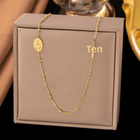 Collier tendance en acier inoxydable pour femme, anti-décoloration, luxe léger, niche haut de gamme, chaîne de clavicule, bijoux quotidiens et de fête, cadeaux en gros