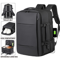 Sac à dos convertible imperméable pour ordinateur portable avec chargeur USB, logo personnalisé, minimaliste, décontracté, grande capacité, pour affaires et voyages