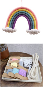 Fait à la main arc-en-ciel forme bohème tapisserie fil tissage Kit de bricolage salon chez l'habitant <span class=keywords><strong>chevet</strong></span> entrée décoration suspendue - Product Image 5