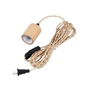 Kit <span class=keywords><strong>de</strong></span> suspension en bois E26/E27 avec <span class=keywords><strong>douille</strong></span> en céramique recouverte, <span class=keywords><strong>support</strong></span> <span class=keywords><strong>de</strong></span> <span class=keywords><strong>lampe</strong></span> LED rétro <span class=keywords><strong>pour</strong></span> décoration <span class=keywords><strong>de</strong></span> cuisine et maison - Product Image 1