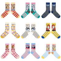 Chaussettes tube pour filles 2021, vente en gros, décontractées, en coton, séchage rapide, design amusant, respirantes, transparentes, tricotées, durables, hiver