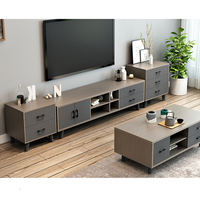 Meuble TV moderne en panneaux de bois pour salon et hôtel, meuble de rangement écologique avec options personnalisées