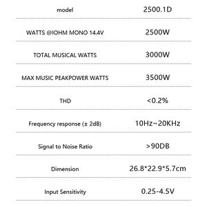 Amplificador de Coche Clase <span class=keywords><strong>D</strong></span> de Alta Potencia Estilo Brasileño de 3500W con Diseño de Radiador, Altavoz Subwoofer, Crossover Mono de Aluminio - Product Image 4