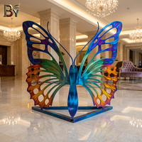 Chaise Papillon Peinte en Métal, Artisanat d'Art, Statue Décorative pour Maison et Jardin, Fourniture d'Usine, Découpe et Impression