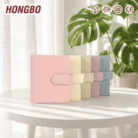 Hongbo Meilleure vente école/bureau cadeau 19 couleurs A7 cuir de litchi souple bague en or budget classeur planificateur avec bouton