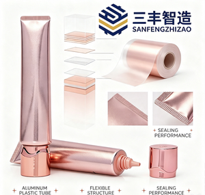 Tube cosmétique ovale en LDPE avec bouchon à vis électroplaqué rose, étiquetage personnalisé, crème solaire, crème BB, huile essentielle - Product Image 6