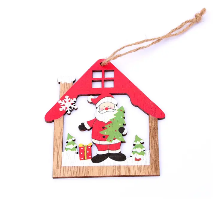 Wholesale 3D Wooden Snowman Bell Ornaments For Christmas Tree Decorations Hanging Ornament