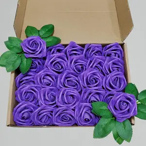 Hot Selling Artificial Foam Rose Flowers With Stem For Cake Decoration Silk Foam Rose Bulk