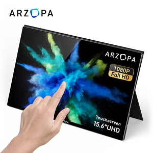 Arzopa ขายร้อนแบบ Dual 1080P IPS แผงโทรศัพท์มือถือ15.6นิ้วทัชสกรีนแบบพกพาแล็ปท็อปที่มีพอร์ต <span class=keywords><strong>USB</strong></span> Type <span class=keywords><strong>C</strong></span> - Product Image 1