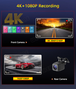11.26 "4K gương xe DVR Dashcam với không dây Carplay Android Auto <span class=keywords><strong>GPS</strong></span> theo dõi giọng nói & BT chức năng bao gồm sao lưu máy ảnh - Product Image 2