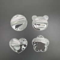 Kantong PVC Segel Otomatis Transparan dengan Lubang Gantungan dan Resleting, Motif Kartun Beruang, Hati, Bulat, Awan untuk Kemasan Cincin dan Anting