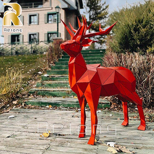 Bán Tượng Điêu Khắc Tuần Lộc Đa Giác Bằng Thép Không Gỉ Hình Động Vật Ngoài Trời Bằng Kim Loại Lớn Thiết Kế Mới - Product Image 5