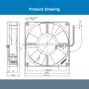 For 4314HR 120X120X32mm 24VDC 10.8W 450mA 3650RPM 220m3/h Ball Electric Axial Cooling <b>Fan</b> for Printing Machine - Product Image 4