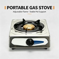 Kompor Gas Portabel Stainless Steel Tungku Tunggal dengan Kontrol Api yang Dapat Disesuaikan dan Proteksi Pemadaman Api untuk Dapur Rumah dan RV