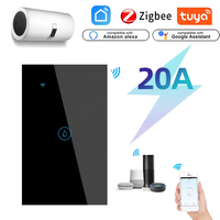 Interrupteur intelligent Zigbee pour chauffe-eau, norme US/AU, 20A haute puissance, minuterie murale, contrôle via application WiFi, Tuya Smart Life