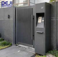 Portail battant simple intelligent en aluminium noir pour passage piétonnier et clôture de ferme avec service de modélisation 3D
