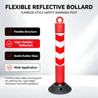 Poteau de signalisation routière réfléchissant en plastique moulé par soufflage, type bollard anti-collision pour parking, barrière de circulation Cyjt
