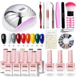 Dropship Acrylic Nail Art Kit-Nail Art Manicure Set Acrylic Powder Brush  Glitter File French Tips UV Lamp Nail Art Decoration Tools Nail Drill Kit  For Beginners With Everything At Home to Sell