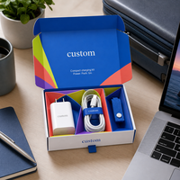 Boîte d'emballage personnalisée avec logo imprimé en couleur pour kit de charge, boîte à tiroir, boîte de protection pour chargeur mural, câble USB-C, accessoire pour smartphone