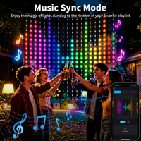 Rideau lumineux intelligent RGB USB, lumières décoratives pour mariage, Noël, extérieur, intérieur, mur