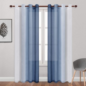 Bindi Ombre rideaux filtrants de lumière rideaux tissu fenêtre nuances panneau Faux lin dégradé Semi Voile <span class=keywords><strong>rideau</strong></span> - Product Image 2