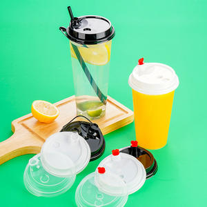 Tapa de vaso moldeada por inyección de 90 mm con tapón de corazón a prueba de fugas de PP para vasos - Product Image 1