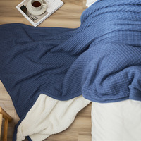 Vente en gros de couverture de canapé en polaire Sherpa gaufré pour l'automne et l'hiver couvertures de sieste couverture de canapé grande taille en tricot