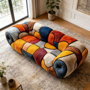 Sofá de Terciopelo de Tela Colorida de Lujo <span class=keywords><strong>Picasso</strong></span> Elements, Estilo Villa, Diseño Moderno, Relleno de Espuma de Alta Resiliencia, Sofá para Sala de Estar - Product Image 3